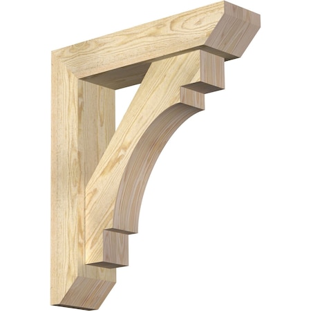 Ekena Millwork Merced Slat Rough Sawn Bracket w/ Offset Brace, Douglas Fir, 6"W x 24"D x 28"H BKT0604X24X28MRC06RDF